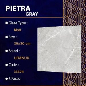 سرامیک خاک سفید  30*30 پیترا طوسی مات